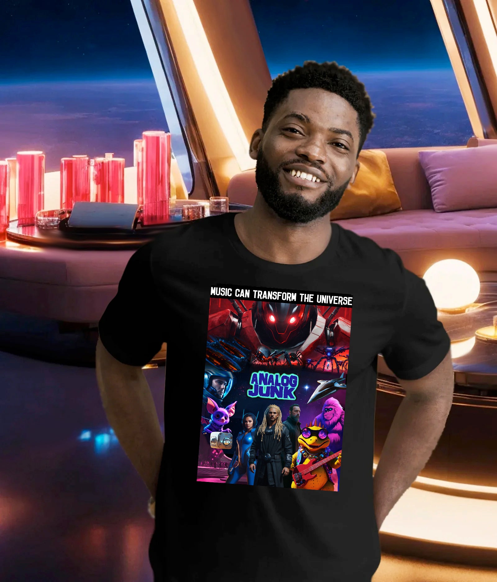 AJ Official 'Music Can Transform the Universe' Tee