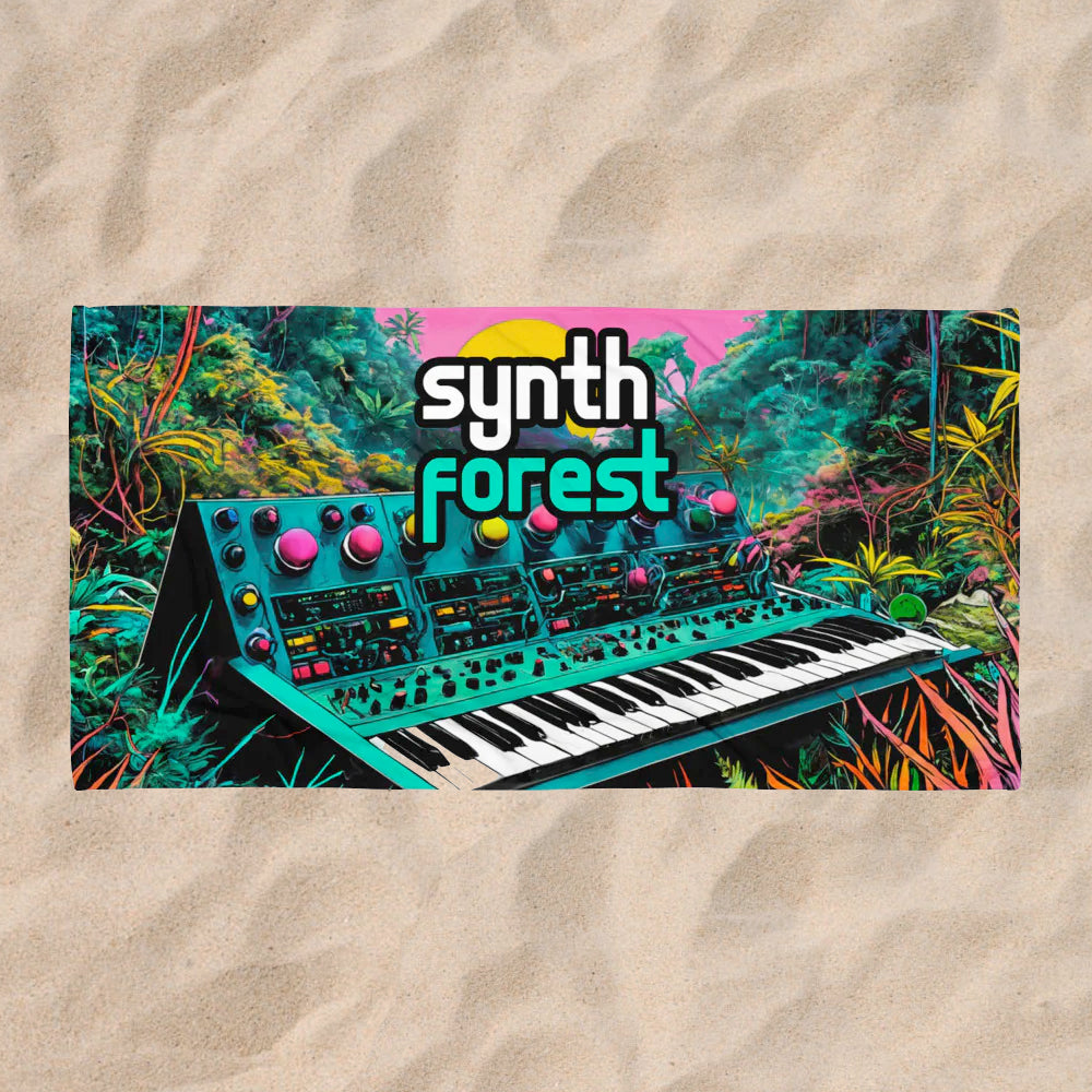 AJ Official Synth Forest Beach Towel
